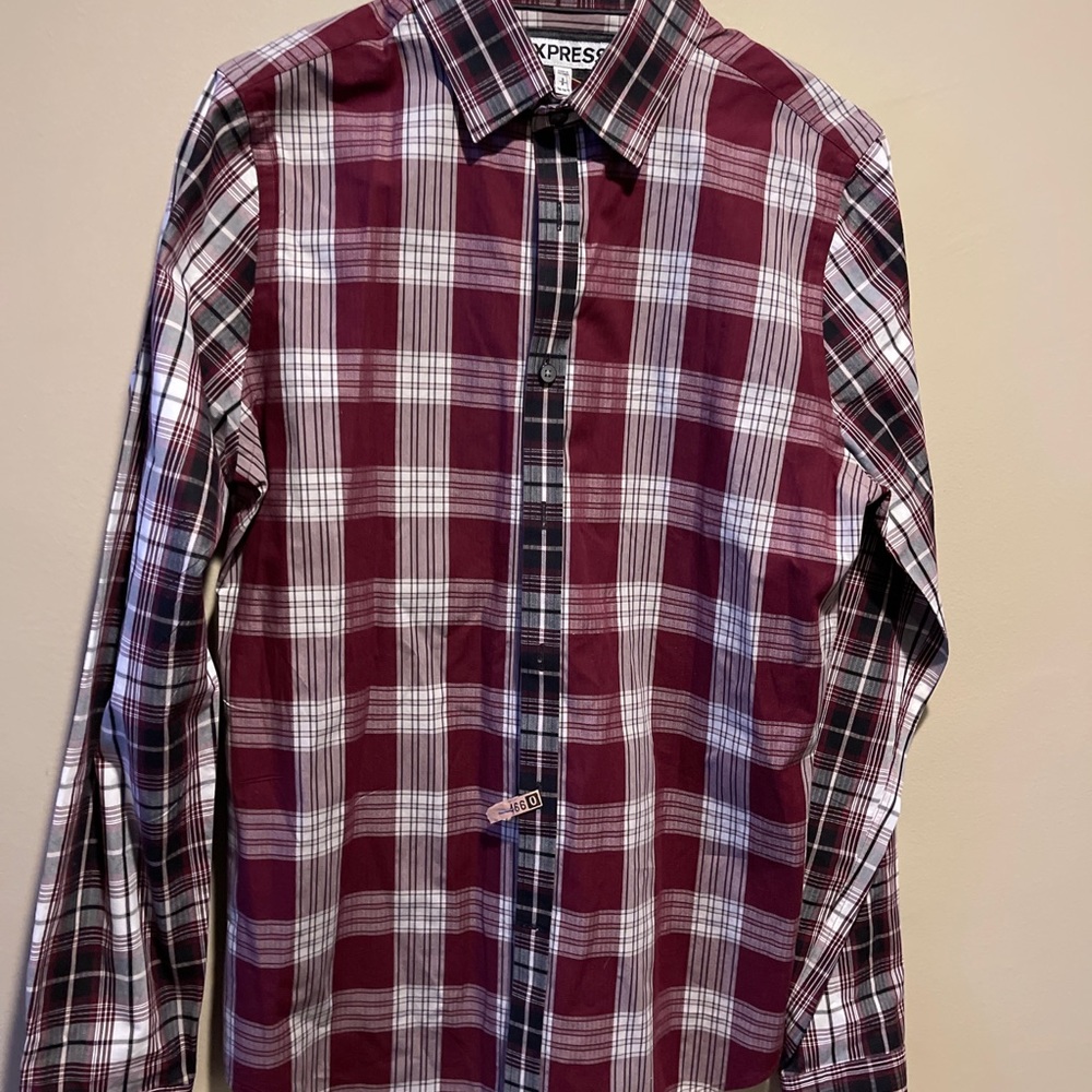 Express Mens Button-Down Up Extra Slim Fit Shirt, Small